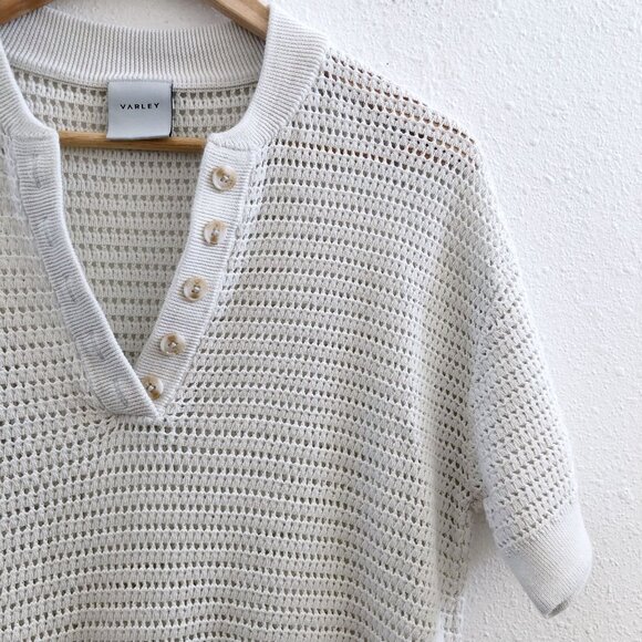 Varley Light Gray V-Neck Sweater - Picture 6 of 11